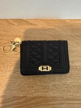 Rebecca Minkoff Wallet Black With Keychain Gold Keychain Hoop
